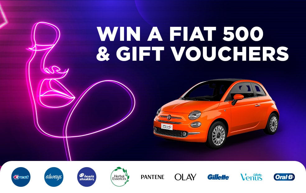 Win a FIAT 500 and gift vouchers with P&G